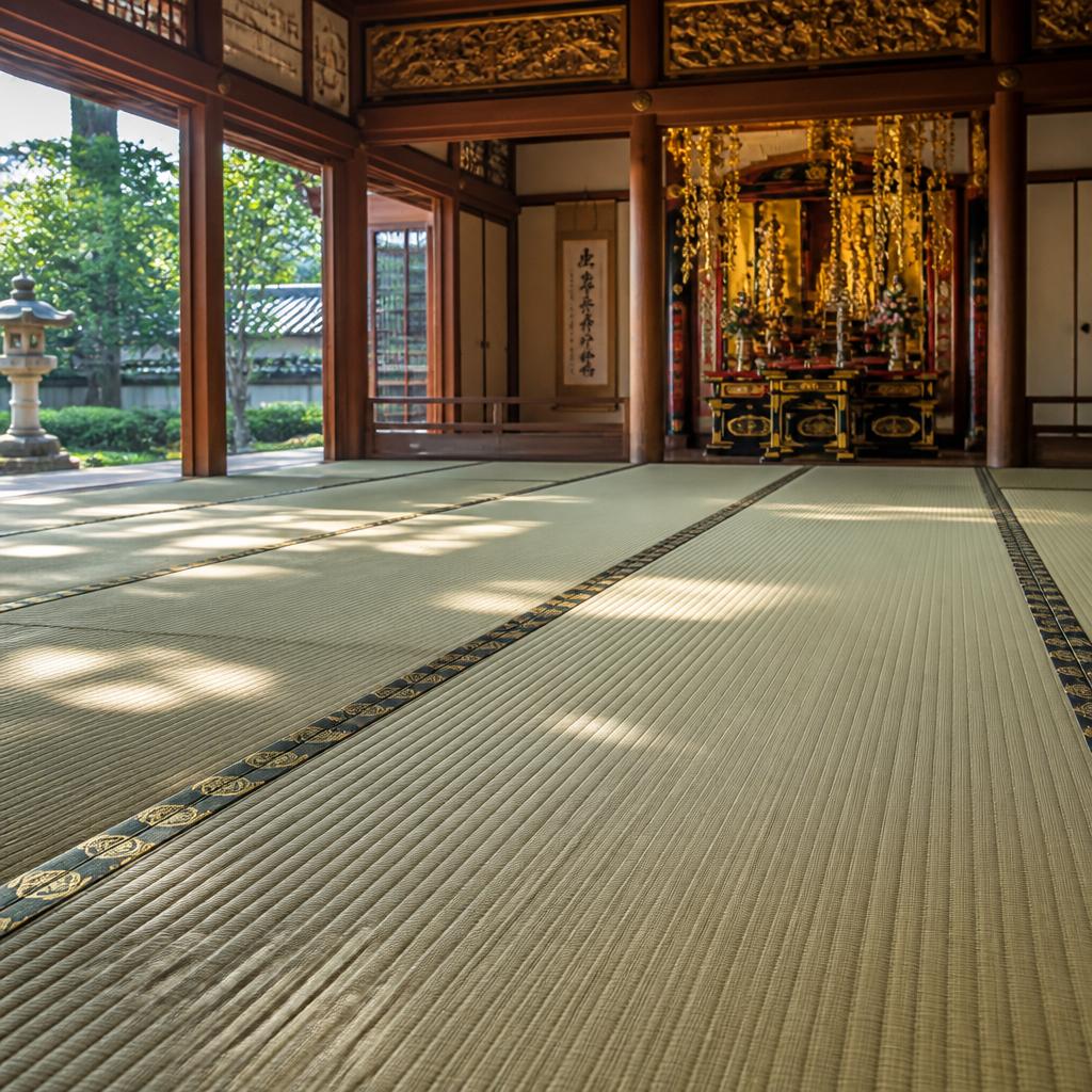 神聖な空間を心を込めて守る。お寺や神社の畳張替えを通じて、伝統と美しさを体感してください。★C
