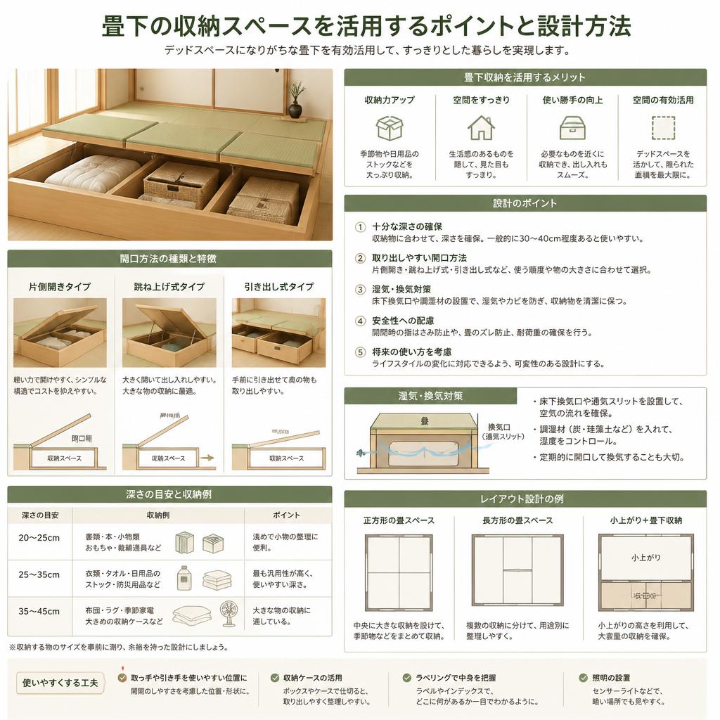 畳下に収納を設ける際の注意点