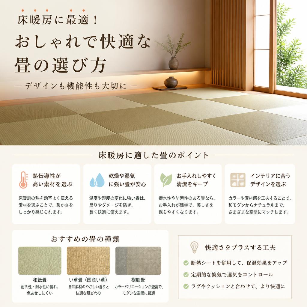 床暖房に最適！おしゃれで快適な畳の選び方★