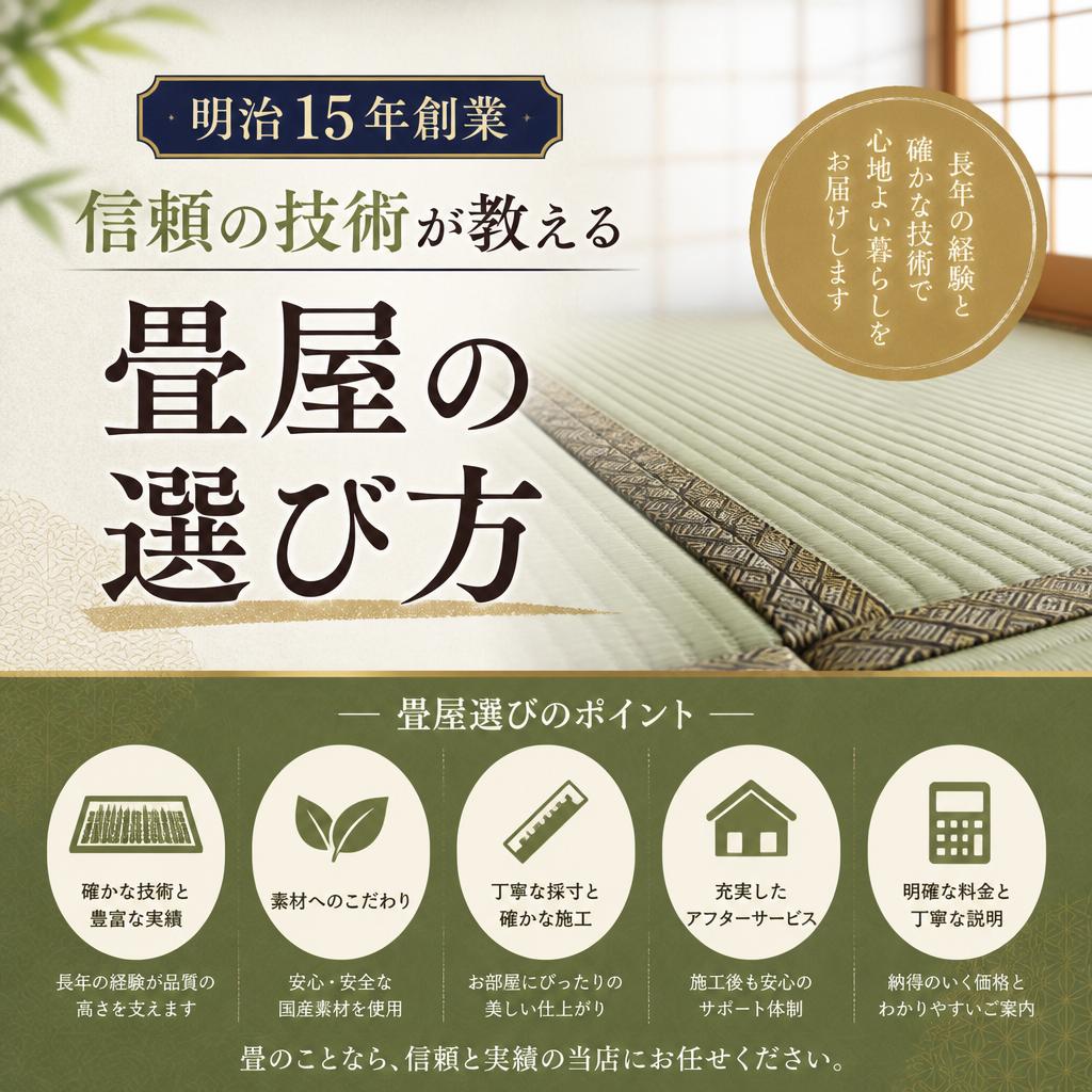 明治15年創業、信頼の技術が教える畳屋の選び方